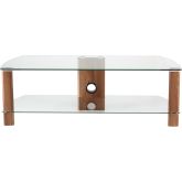 Alphason Century TV Stand ADCE1200-BLK Walnut with Black Glass Shelves