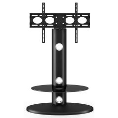Alphason ADAR725BLK Argon Oval TV Stand with Bracket for up to 55" TVs Black