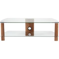 Alphason Century TV Stand ADCE1200-BLK Walnut with Black Glass Shelves